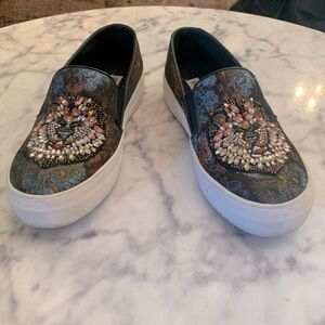 Jeweled Sneakers, Steve Madden, Rhinestones & Beads, size 7.5, Great Condition